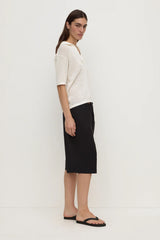 Nina Cotton Knit Polo | Antique White