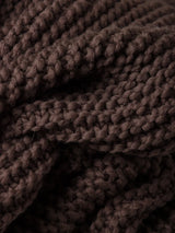 Wool Purl Knit Throw | Cocoa