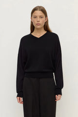 Mira V-Neck Sweater | Black