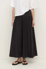 Sarah Cotton Maxi Skirt | Black
