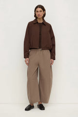 Elaine Washed Cotton Pant | Dark Sand