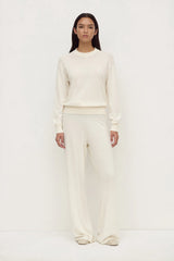 Cotton Cashmere Lounge Pant | Cream
