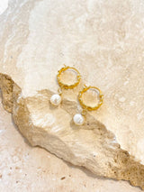 Vintage Pearl Drop Earrings | Gold