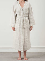 Linen Robe | Pinstripe