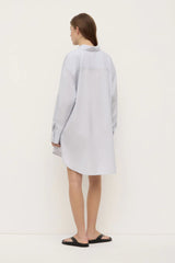 Cora Stripe Shirt Dress | White/Navy Stripe
