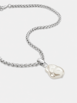 Organic Pearl Pendant Necklace | Sterling Silver Plated