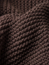 Wool Purl Knit Throw | Cocoa