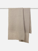 Wool Purl Knit Throw | Bone
