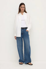Micha Poplin Shirt | White
