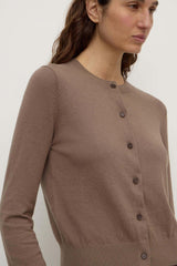 Orina Cotton Cashmere Cardigan | Dark Sand