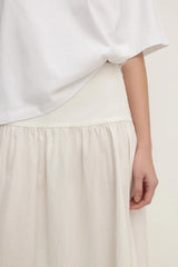 Sarah Cotton Maxi Skirt | White