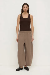 Elaine Washed Cotton Pant | Dark Sand