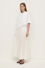 Sarah Cotton Maxi Skirt | White