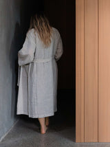 Linen Robe | Pinstripe