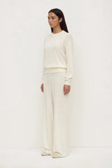 Cotton Cashmere Lounge Pant | Cream