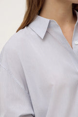Cora Stripe Shirt Dress | White/Navy Stripe