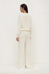 Cotton Cashmere Lounge Pant | Cream